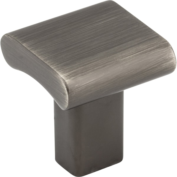 Elements 1" Overall Length Brushed Pewter Square Park Cabinet Knob 183BNBDL - main